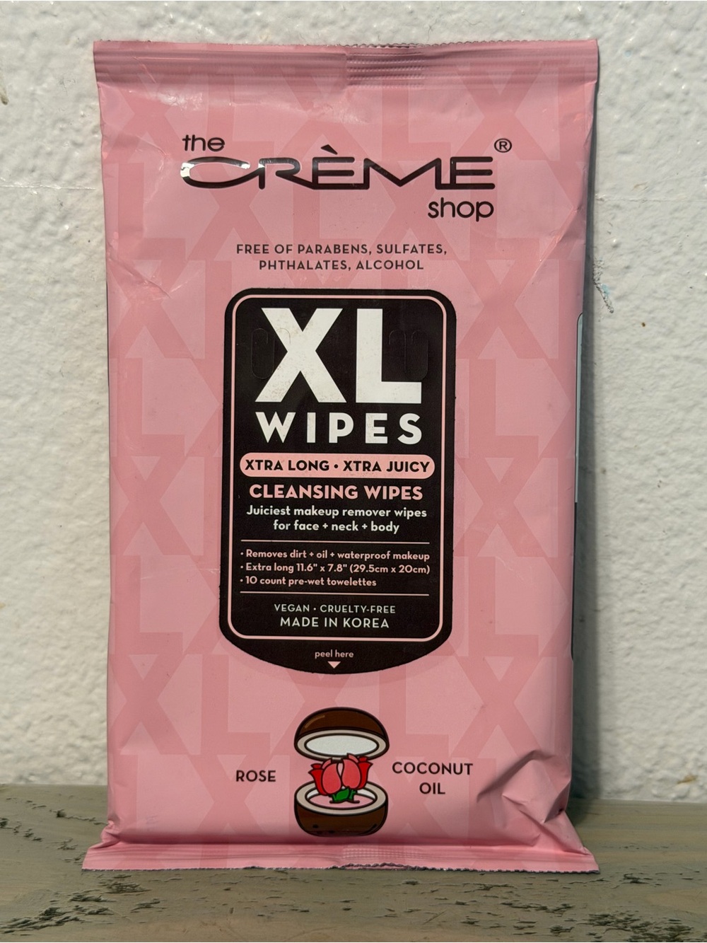 The Crème Shop XL Cleansing Wipes - Rose (Pink)